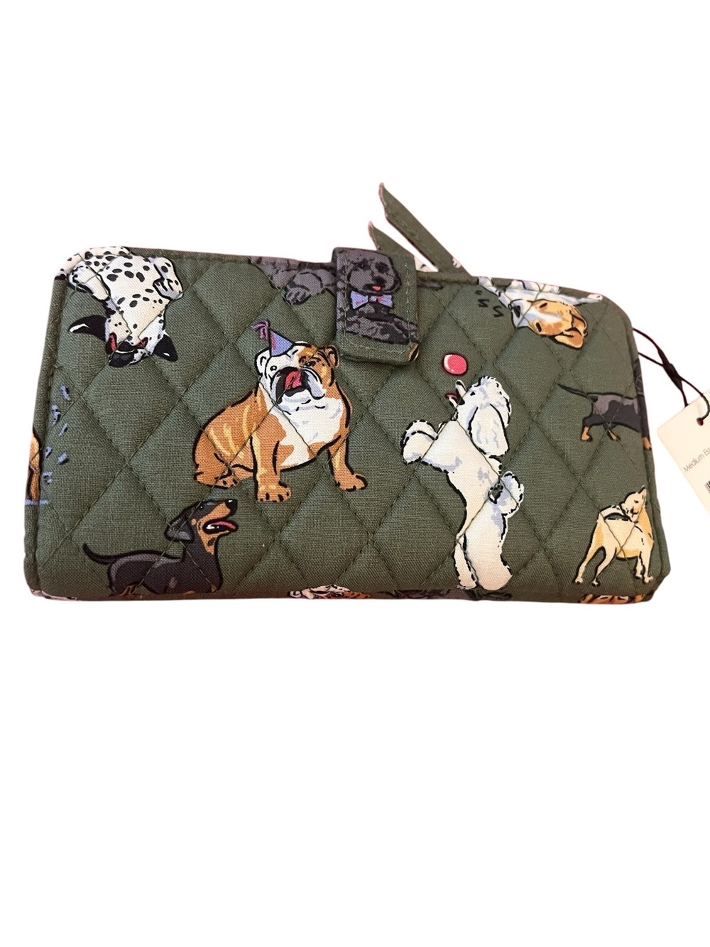 Vera Bradley NWT adorable Cotton Dog Park Medium Essentials Tab Wallet